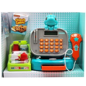 КАССОВЫЙ АППАРАТ СУПЕРМАРКЕТ МАГАЗИН СКАНЕР КАЛЬКУЛЯТОР АКСЕССУАРЫ ДИНОЗАВР ВУПИ