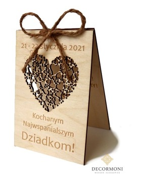 Prezent dla babci i dziadka drewniana laurka