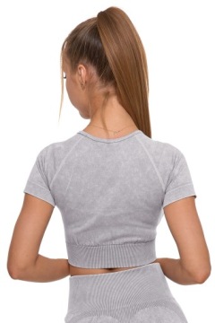 КОМПЛЕКТ ЖЕНСКОГО СПОРТИВНОГО ТОПА MORAJ С КОРОТКИМИ РУКАВАМИ, 2 КОМПЛЕКТА ЗЕЛЕНЫЙ СЕРЫЙ S/M