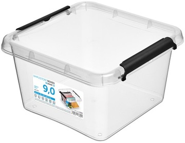 PUDŁO POJEMNIK PLASTIKOWY Z POKRYWKĄ MOXOM SIMPLESTORE 9 L PRZEZROCZYSTY