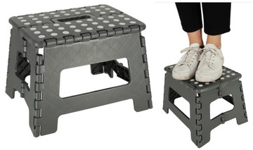 TABORET SKŁADANY STOŁEK ANTYPOŚLIZGOWY ODCIENIE SZAROŚCI 22CM