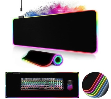 ИГРОВОЙ КОВРИК ДЛЯ МЫШИ со светодиодной подсветкой RGB, 7 ЦВЕТОВ