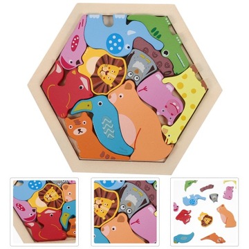 Drewniane puzzle dla małych dzieci 1-3 zabawki + roczny chłopiec