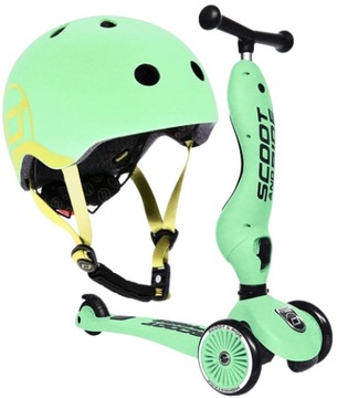 SCOOTANDRIDE Kiwi ZESTAW HULAJNOGA Jeździk 2w1 + KASK z LED XXS do S 1+