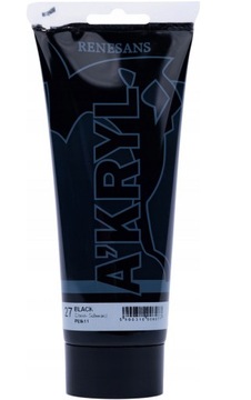 RENESANS A'KRYL Farba akrylowa 200 ml 27-BLACK CZARN