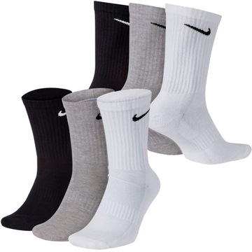 Nike skarpety skarpetki mix czarne szare białe wysokie SX4508-965 L