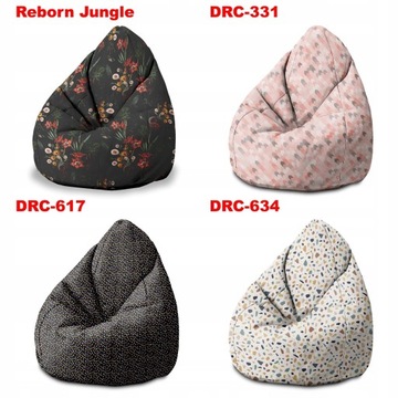 Puf Velvet Grucha Worek XXL Sako Polski Producent Wzory do Salonu Sypialni