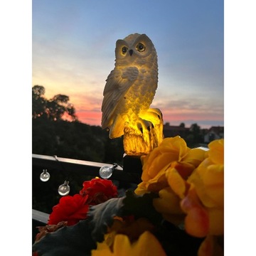 Sowa Solarna Lampa Ogrodowa Wbijana LED Lampka Wodoodporna Dekoracja Ogrodu