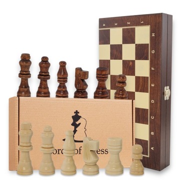 Классические деревянные шахматы с принтом 35x35
