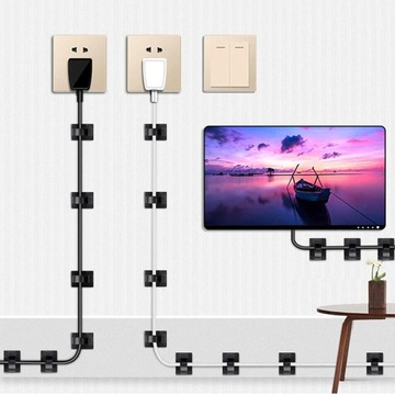 самоклеящийся держатель кабеля, крепящийся, белый, 4 шт.