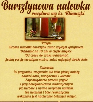 Bursztynowa nalewka receptura wg ks. Klimuszki 30g