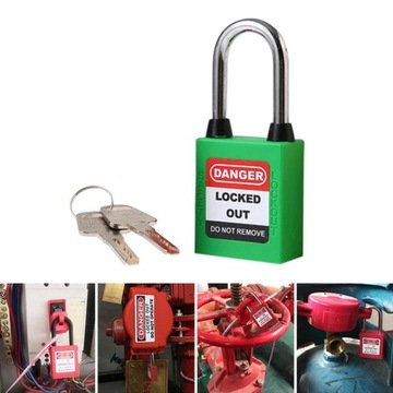 Замки Tagout Lock, навесной замок безопасности, стальная пряжка, два ключа для замка, зеленый цвет