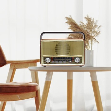 ПОРТАТИВНОЕ РАДИО BLUETOOTH С БАТАРЕЕЙ POWERBANK В ВИНТАЖНОМ СТИЛЕ В НАСТОЯЩЕМ РЕТРО