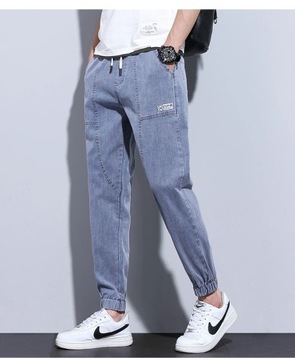 2024 Autumn Men's Jeans Jogger Thin Harem Pants Co