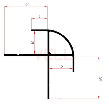 Профиль внешний угловой, серебро, алюминий, 260 см