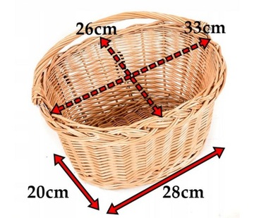 KOSZYK KOSZ WIKLINOWY ROWEROWY NA ROWER Solidny