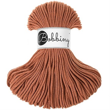 Sznurek makrama Bobbiny 3mm pleciony bawełniany z rdzeniem TERRACOTTA