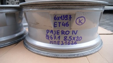4× DISK HLINÍK MITSUBISHI OE 8.5" X 20" 6X139.7
