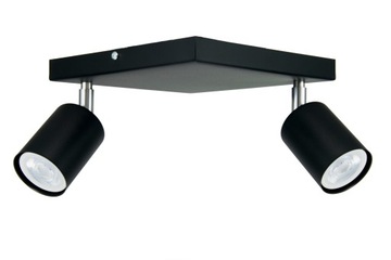 ТОЧЕЧНЫЙ ПОДВИЖНЫЙ ПОТОЛОЧНЫЙ СВЕТИЛЬНИК, ЧЕРНЫЙ, КВАДРАТНЫЙ ПОТОЛОЧНЫЙ СВЕТИЛЬНИК, GU10, РЕГУЛИРУЕМЫЙ ДЛЯ СВЕТОДИОДОВ