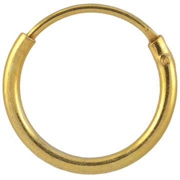 Kolczyk koło kółka złocone 10 mm 1 szt srebro 925