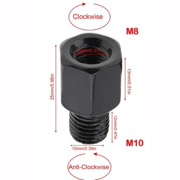 1PC M8M10RL1PC 8mm 10mm lusterko wsteczne motocykla Adapter śruba Adapter g