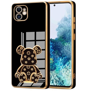 ETUI GLAMOUR 6D DO IPHONE 11 MIŚ UCHWYT PODSTAWKA BEAR SILIKON CASE + SZKŁO