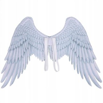 SKRZYDŁA BIAŁA Z PIÓR ANIOŁ DIABLICA HALLOWEEN 68x54x33cm