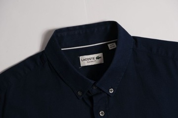 LACOSTE__GRANATOWA KOSZULA CLASSIC FIT LOGO__L/42