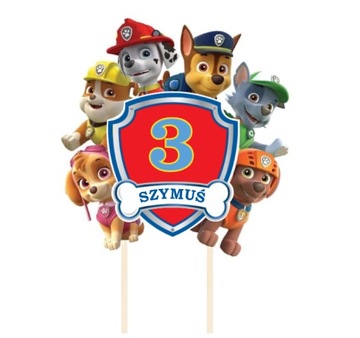 TOPPER PSI PATROL NA TORT IMIĘ URODZINY