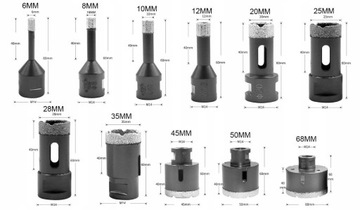 АЛМАЗНЫЕ КОРОНКИ ДЛЯ ПОВИНИЦЫ 11 ШТ. АДАПТЕР M14