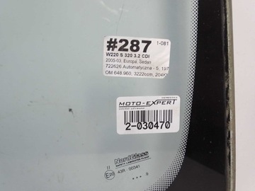 MERCEDES S TŘÍDA W220 SKLO (OKNO) ČELNÍ PŘEDNÍ