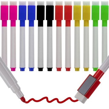 Suchościeralne Pisaki do Tablic Markery 6 Kolorów