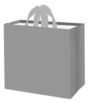 TORBA zakupowa GRUBA MOCNA srebrna DUŻA do pakowania 40x20x45cm siatka 36L