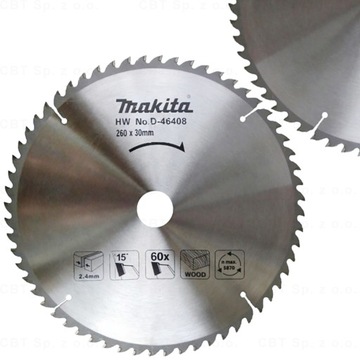 TARCZA TNĄCA DO DREWNA 260X30MM 60 ZĘBÓW PIŁA TARCZOWA STANDARD T.C.T HM