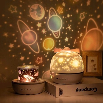 WIELOFUNKCYJNE NOCNA LAMPKA PROJEKTOR GWIAZD LED OBROTOWA OCEANDLA DZIECI