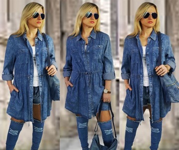 ДЖИНСОВАЯ РУБАШКА-ПАРКА С КАРМАНАМИ (44-52) 44