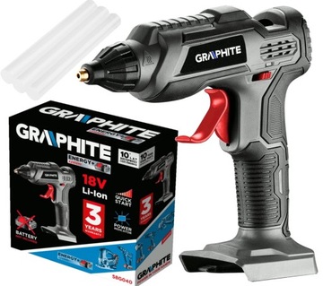 GRAPHITE PISTOLET KLEJOWY DO KLEJU +3x klej 18V En+ bez akumulatora 58G040