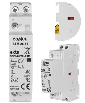 ZAMEL Stycznik Modułowy 25A Cewka 230V Styki 1NO 1NC Na szynę TH35 DIN