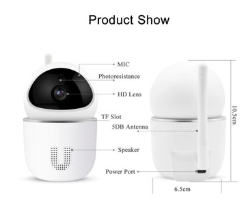 Панорамная IP-камера WIFI 1080p ИК Tuya Smart