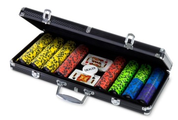 ZESTAW DO POKERA PRO POKER 400 ŻETONY NOMINAŁ LUX