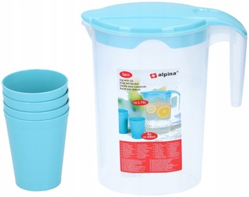 Dzbanek 1,75L z 4 kubkami komplet Alpina