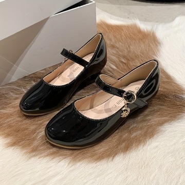 Modne, eleganckie, jednokolorowe buty na wysokim obcasie dla dziewczynek, lekkie, antypoślizgowe