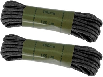 Sznurowadła sznurówki wojskowe Mil-Tec woskowane 180 cm - Czarne 2 pary