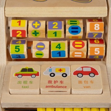 Автомобильный сортировщик деревянных блоков Автомобиль 7в1 Развивающая игрушка для детей