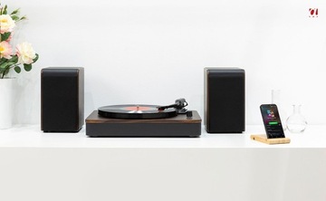 Проигрыватель AUDIZIO HQ 100 Вт с динамиками BT PRO + винил + запасная игла БЕСПЛАТНО