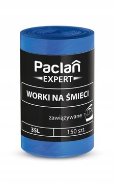 Worki na śmieci wiązane PACLAN Expert 35L 150 szt.