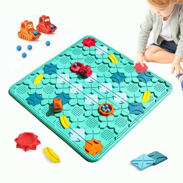Budowanie Tras Drogi Koparka Układanie Labirynt Puzzle Klocki Bloczki