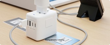 VOOMY Z Дорожный адаптер для более чем 170 стран — 2 USB A 2 Usbc, белый