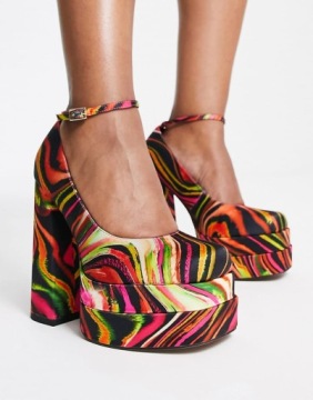 РАЗНОЦВЕТНЫЕ ТУФЛИ ASO DESIGN С ПРЯЖКОЙ (41)