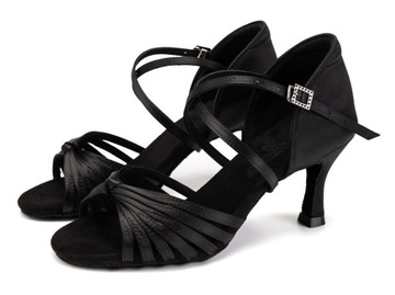 BUTY DO TAŃCA TANECZNE WYGODNE LATINO BLACK 7,5cm